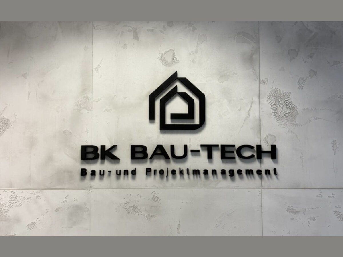 BK Bau-Tech 3D-Wandlogo